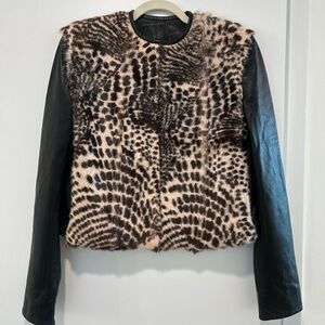 Alice + Olivia Black and Brown Teddy Jacket